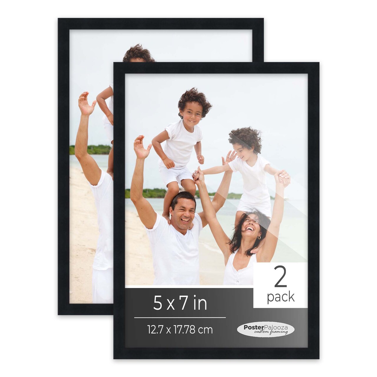 Pack of 2 Matte Black Picture Frames | Solid Wood | UV-Resistant Acrylic | Easy Gallery Wall Setup